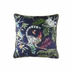 Evans Lichfield Blue Jungle Lemur Velvet Polyester Filled Cushion -Evans Lichfieldshop unnamed file 11
