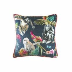 Evans Lichfield Blue Jungle Monkey Velvet Polyester Filled Cushion -Evans Lichfieldshop unnamed file 14
