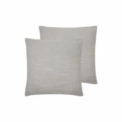 Evans Lichfield 2 Pack Fog Grey Dalton Slubbed Filled Cushions