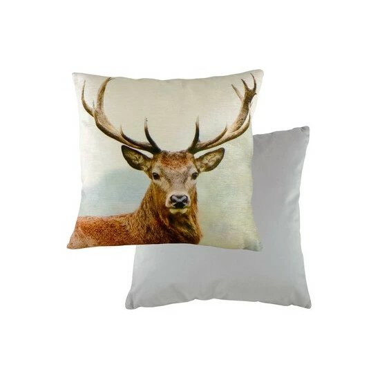 Evans Lichfield Multicolour Stag Head Chenille Polyester Filled Cushion 3 Evans Lichfield Multicolour Stag Head Chenille Polyester Filled Cushion - Image 3
