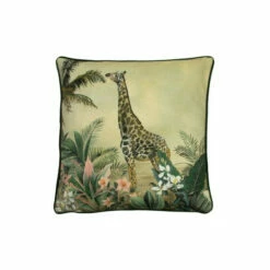 Evans Lichfield Multicolour Manyara Giraffe Velvet Polyester Filled Cushion -Evans Lichfieldshop unnamed file 226