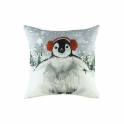 Evans Lichfield Multicolour Snowy Penguin Printed Polyester Filled Cushion -Evans Lichfieldshop unnamed file 306