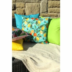 Evans Lichfield Blue Orange Blossom Water Resistant Outdoor Cushion