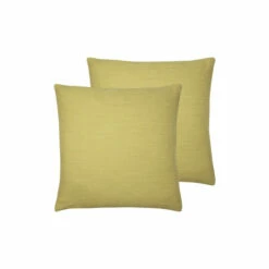Evans Lichfield 2 Pack Yellow Dalton Slubbed Filled Cushions