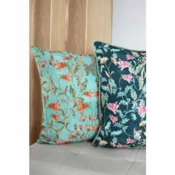 Evans Lichfield Green Heritage Bell Flowers Printed Cushion