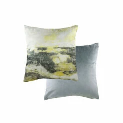Evans Lichfield Grey/Ochre Yellow Landscape Abstract Polyester Filled Cushion