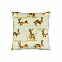 Evans Lichfield Taupe Natural Natural Country Running Hares Velvet Cushion -Evans Lichfieldshop unnamed file 395