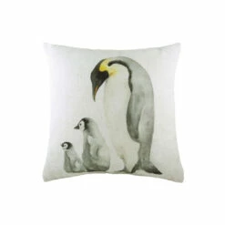 Evans Lichfield Multicolour Penguin Family Printed Polyester Filled Cushion