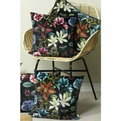 Evans Lichfield Black Midnight Garden Cushion