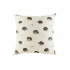 Evans Lichfield Multicolour Oakwood Hedgehogs Repeat Printed Polyester Filled Cushion