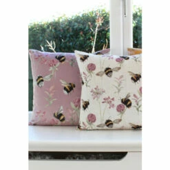 Evans Lichfield Heather Purple Country Bee Garden Velvet Cushion