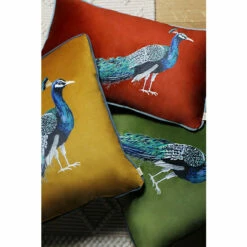 Evans Lichfield Yellow Peacock Cushion