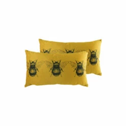 Evans Lichfield 2 Pack Gold Bee Filled Cushions