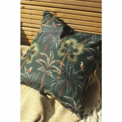 Evans Lichfield Forest Green Palms Outdoor Polyester Filled Cushion