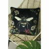 Evans Lichfield Black Multicolour Midnight Garden Bee Piped Velvet Cushion