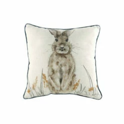 Evans Lichfield Multicolour Oakwood Hare Printed Polyester Filled Cushion -Evans Lichfieldshop unnamed file 528