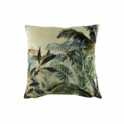 Evans Lichfield Multicolour Kibale Tropical Velvet Polyester Filled Cushion