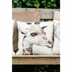 Evans Lichfield White Safari Giraffe Printed Polyester Filled Cushion
