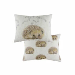 Evans Lichfield Multicolour Hedgehog Repeat Printed Polyester Filled Cushion