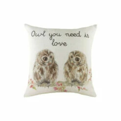 Evans Lichfield Multicolour Hedgerow Owls Printed Polyester Filled Cushion -Evans Lichfieldshop unnamed file 589