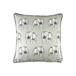 Evans Lichfield White Safari Elephant Repeat Printed Polyester Filled Cushion -Evans Lichfieldshop unnamed file 611