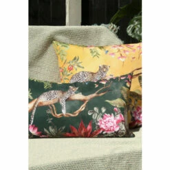 Evans Lichfield Forest Green Leopard Outdoor Polyester Filled Cushion