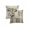 Evans Lichfield Multicolour Watercolour Highland Cow Printed Polyester Filled Cushion