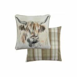 Evans Lichfield Multicolour Watercolour Highland Cow Printed Polyester Filled Cushion -Evans Lichfieldshop unnamed file 621