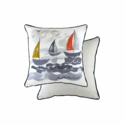 Evans Lichfield Multicolour Nautical Sailboats Printed Polyester Filled Cushion -Evans Lichfieldshop unnamed file 635