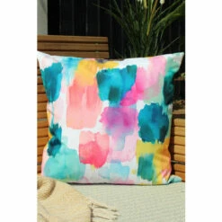 Evans Lichfield Ochre Yellow Watercolour Outdoor Cushion