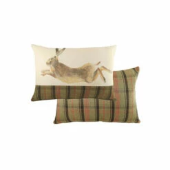 Evans Lichfield Multicolour Hunter Leaping Hare Printed Polyester Filled Cushion