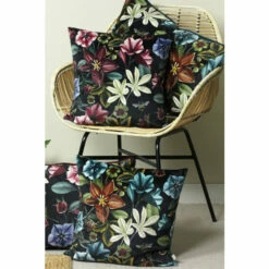 Evans Lichfield Black Midnight Garden Cushion