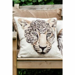 Evans Lichfield White Safari Leopard Printed Polyester Filled Cushion